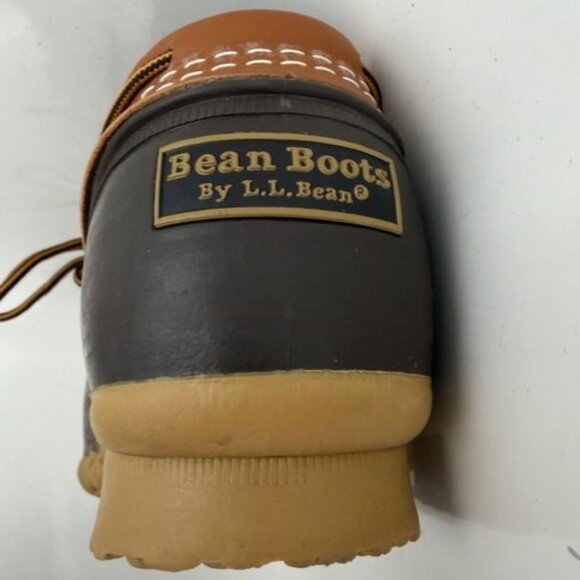 LL Bean Original Bean Boots Rubber Duck Mocs Brown and Tan Leather Sz 13W - Picture 13 of 14